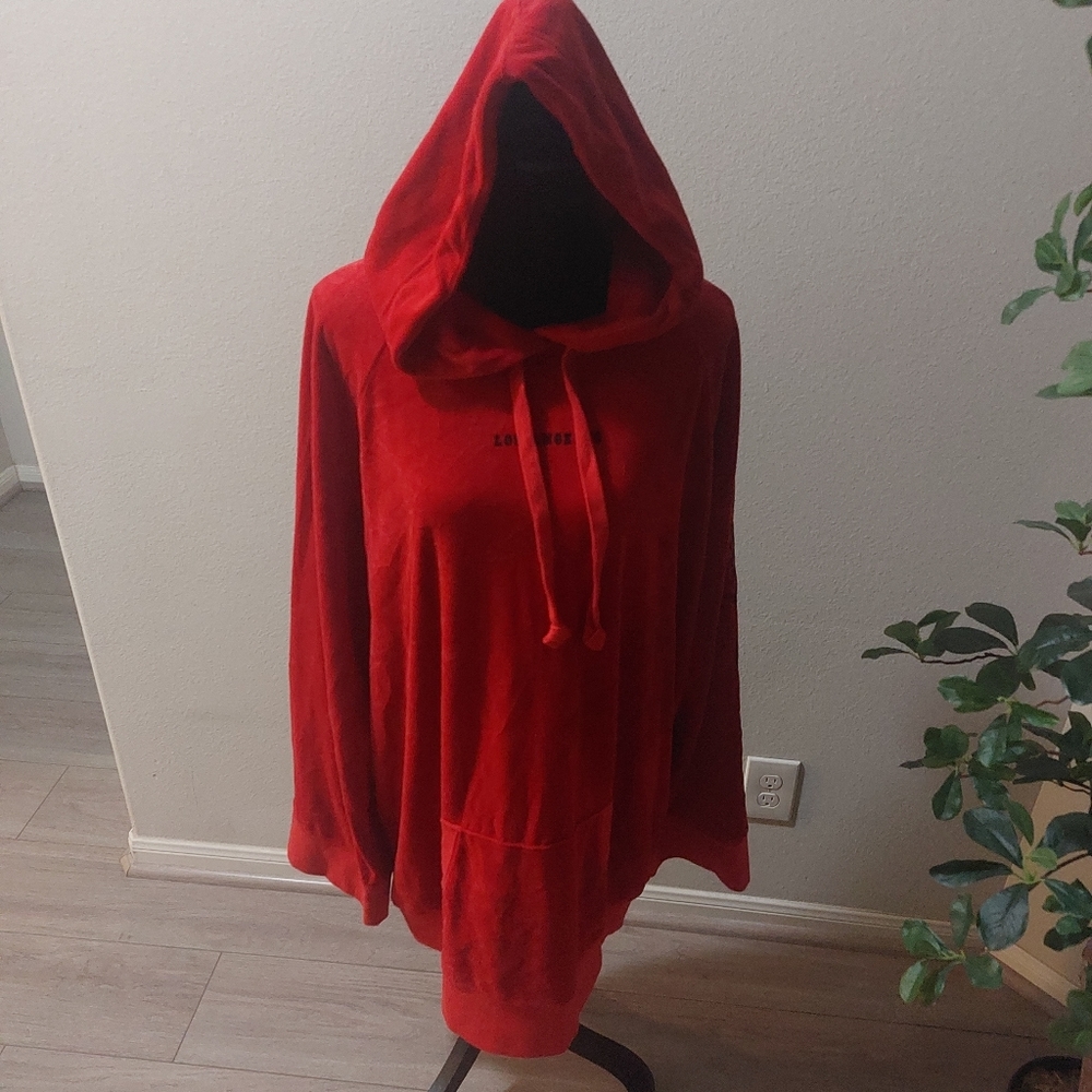 Juicy Couture Oversized Red Hoodie Sweatshirt Size Large - Picture 15 of 16